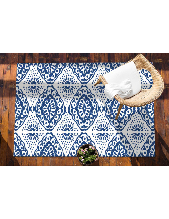 Vinylteppich - 60x90 cm - Niebieskie kszta³ty